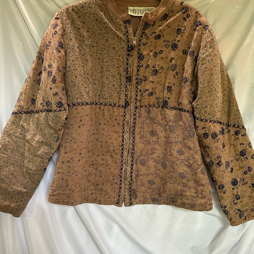 Patchwork Quilted Floral Jacket - image 1